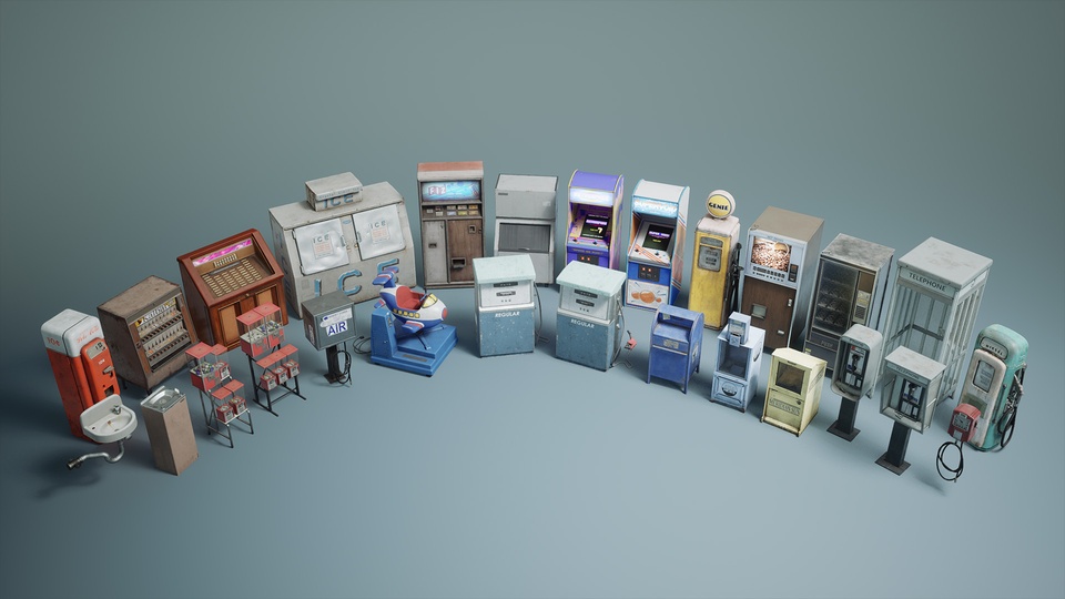 Suburbs VOL.20 - 自动售货和服务（Nanite 和 Low Poly）