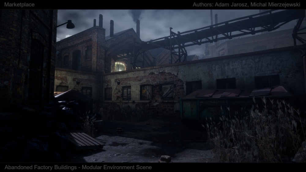 废弃的工厂建筑Abandoned Factory Buildings - Day/Night Scene