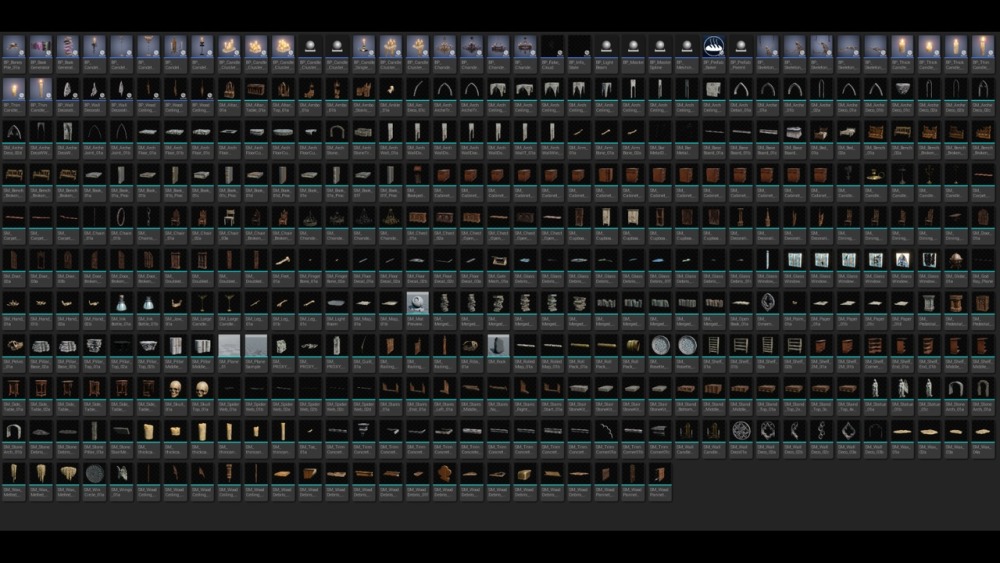 模块化哥特式室内场景资产集合 Gothic Interior Megapack