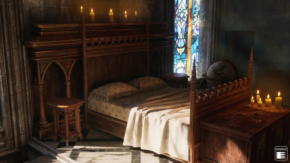 模块化哥特式室内场景资产集合 Gothic Interior Megapack