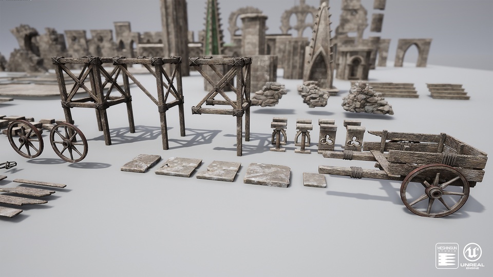 模块化哥特式外观场景资产集合Gothic Megapack