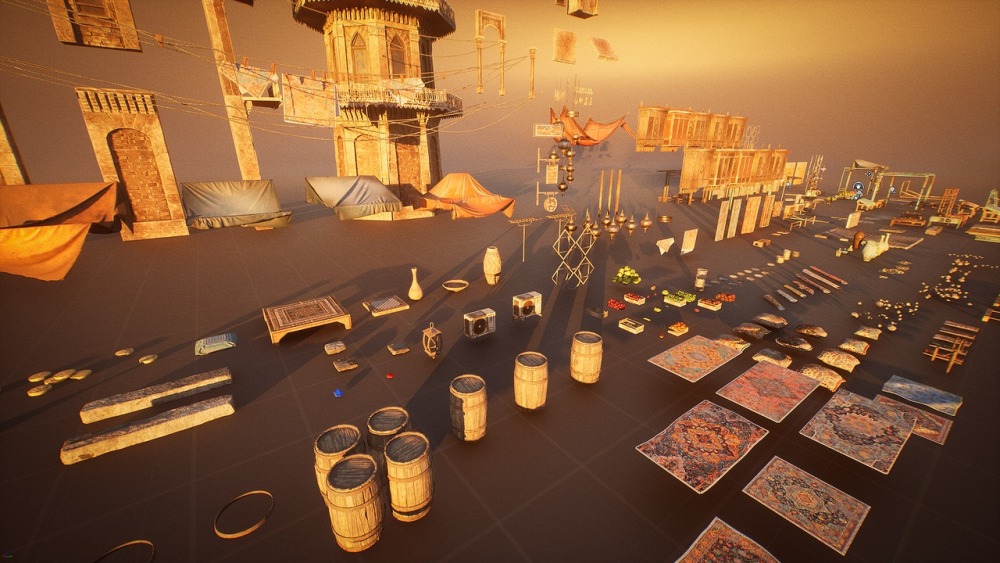 波斯集市街道环境场景 Bazaar Environment Kit