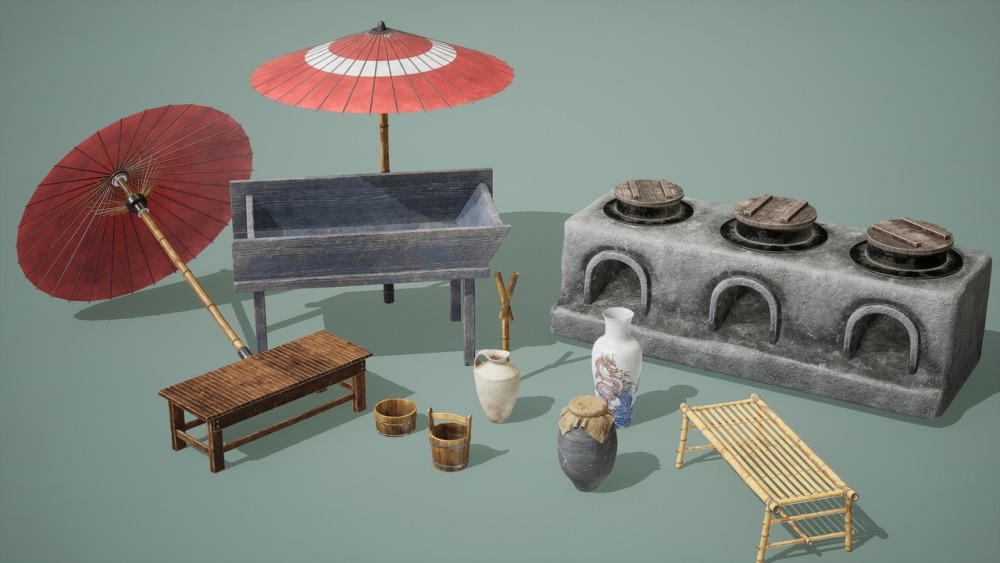 封建日本室内装饰道具 Vol1Feudal Japan Interior Props Vol1