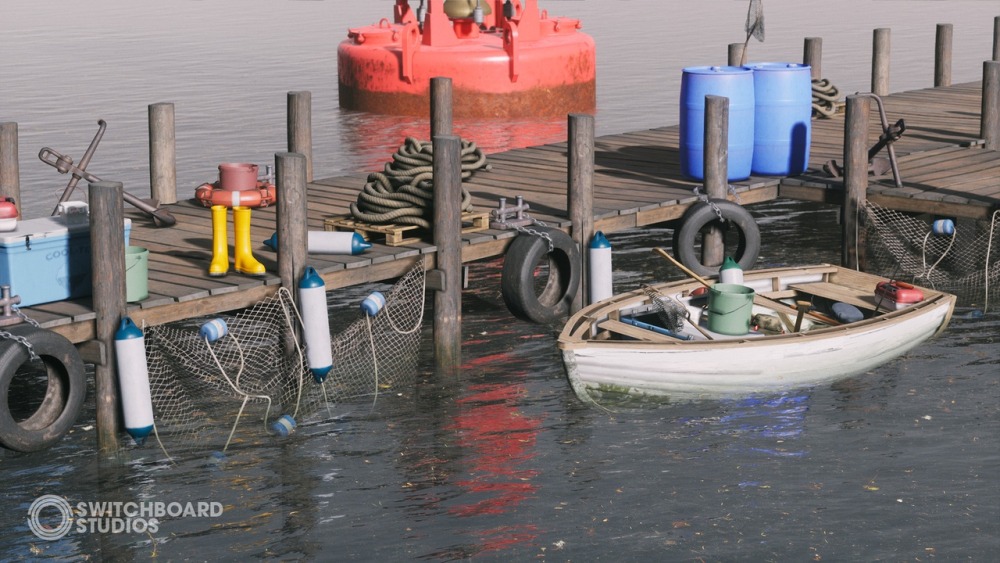 钓鱼码头和船只组件Fishing Docks & Boat Pack