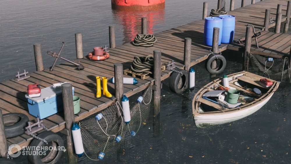 钓鱼码头和船只组件Fishing Docks & Boat Pack