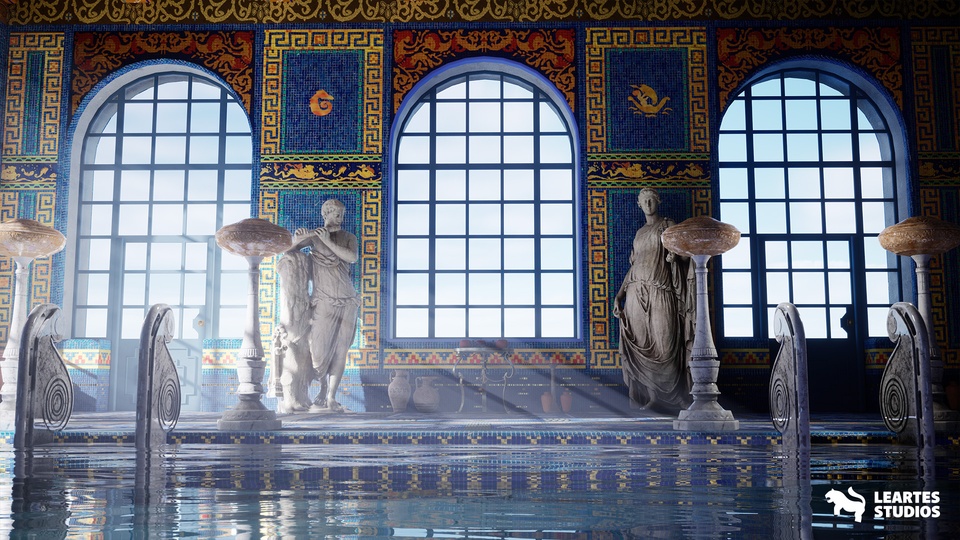 罗马游泳池环境Roman Swimming Pool Environment