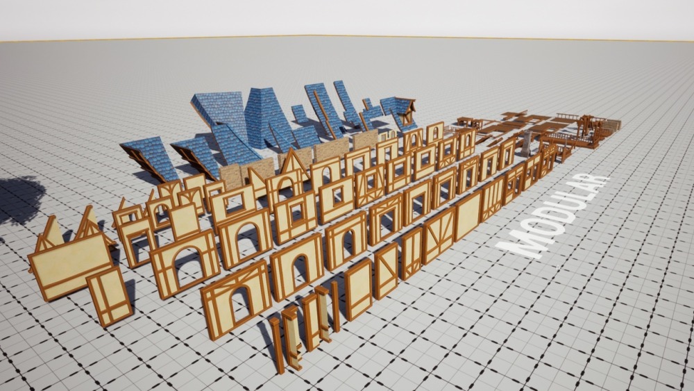 风格化村庄 – 模块化风格化村庄环境 Stylized Village – Modular Stylized Village Environment