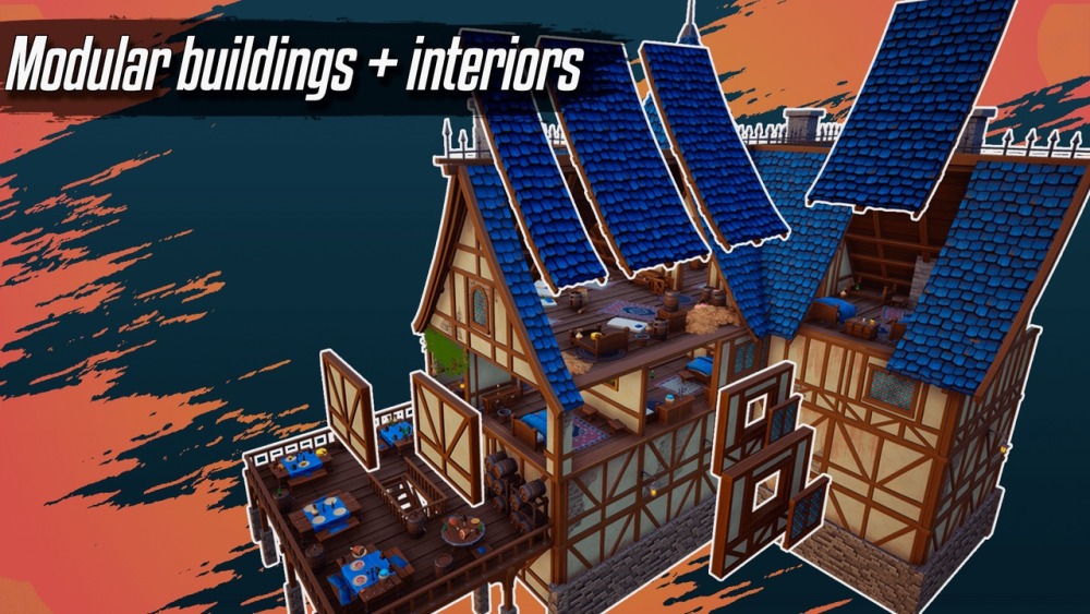 风格化村庄 – 模块化风格化村庄环境 Stylized Village – Modular Stylized Village Environment