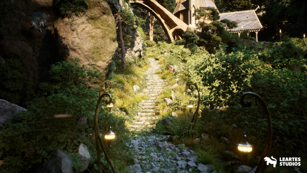 森林环境中的精灵之城高质量资产包Elvish - Elven City in Forest Environment Megapack