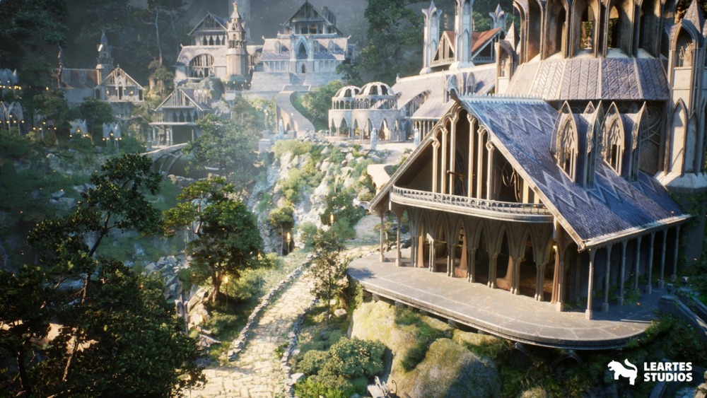 森林环境中的精灵之城高质量资产包Elvish - Elven City in Forest Environment Megapack