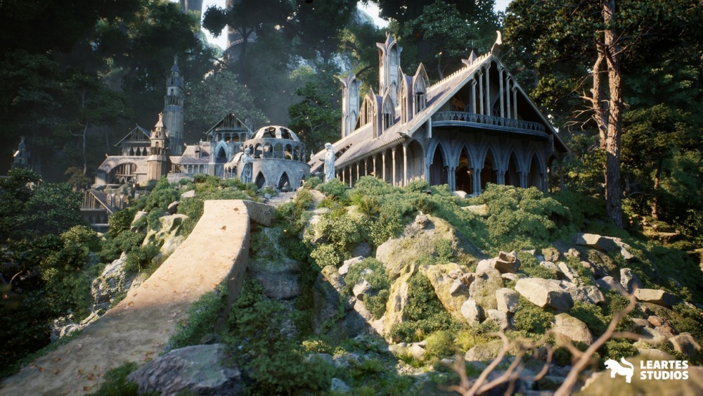 森林环境中的精灵之城高质量资产包Elvish - Elven City in Forest Environment Megapack