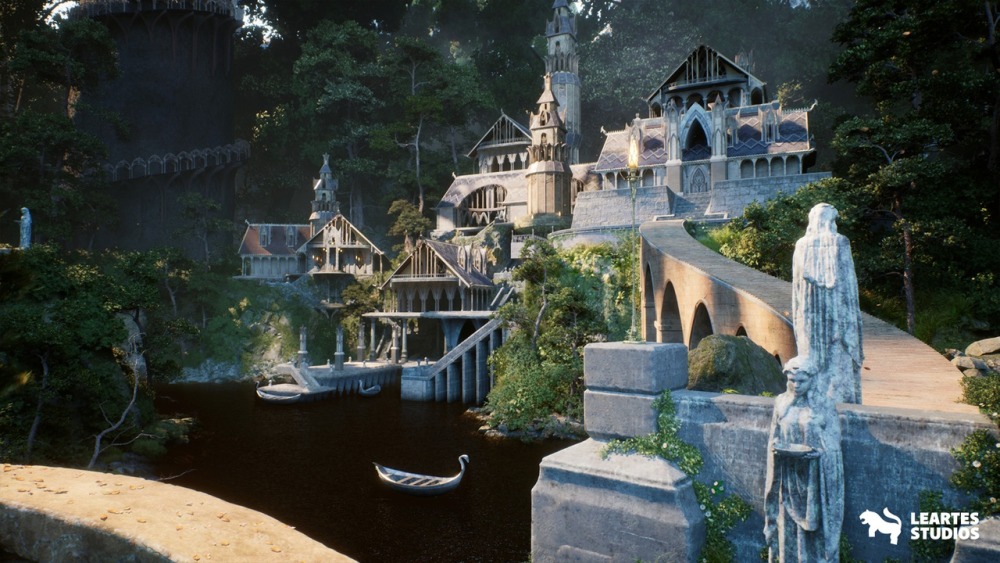 森林环境中的精灵之城高质量资产包Elvish - Elven City in Forest Environment Megapack