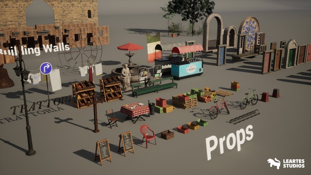 意大利胡同环境Italian Alley Environment (Italian Alley House Building Italian House Alley)