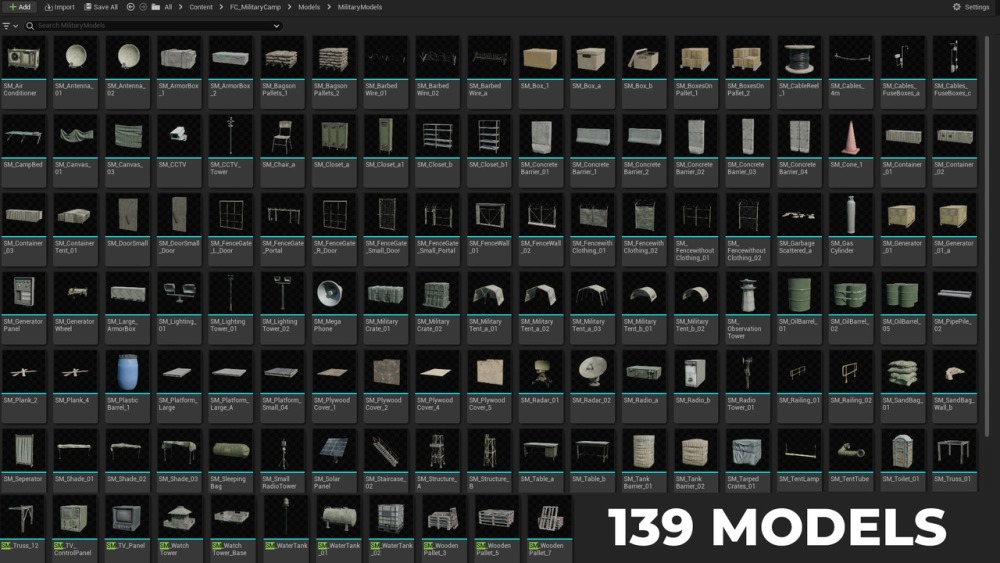 军事基地和军营环境Military Base & Military Camp Environment 4km (Warzone, Military, Military Prop)