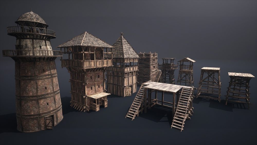 中世纪瞭望塔和平台  Medieval Watchtowers and Platforms - v1