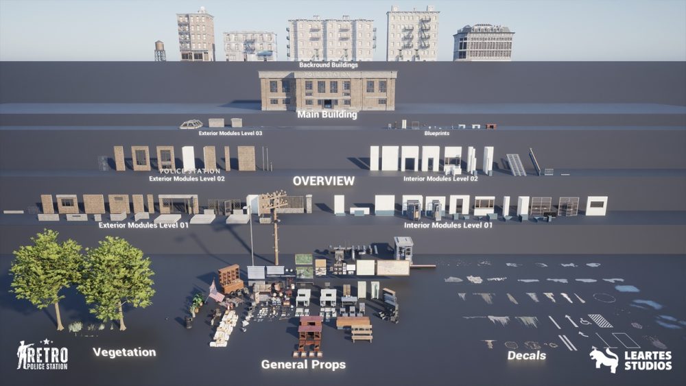 复古警署环境 Retro Police Station Environment (Retro Police Station Police Interior Police)