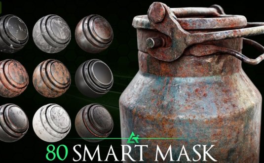 80 个高细节智能蒙版 – 纹理必备 / 80 High-Detail Smart Mask – Texturing Essential / substance painter – MEGA PACK