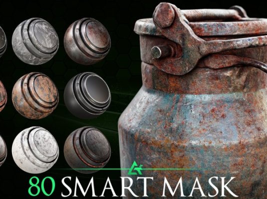 80 个高细节智能蒙版 – 纹理必备 / 80 High-Detail Smart Mask – Texturing Essential / substance painter – MEGA PACK