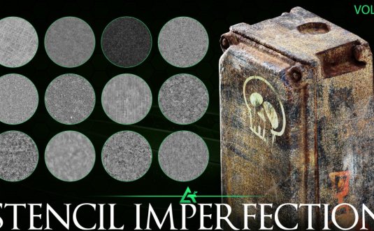 100个逼真破损瑕疵表面4K高清纹理贴图包MEGA PACK – 100 Practical and useful Stencil imperfection VOL 4