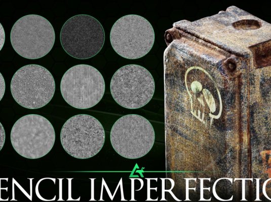 100个逼真破损瑕疵表面4K高清纹理贴图包MEGA PACK – 100 Practical and useful Stencil imperfection VOL 4
