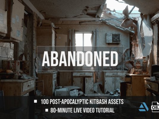 100个末世风格废墟垃圾家具物品3D模型 Post-Apocalyptic Kitbash Set & Tutorial