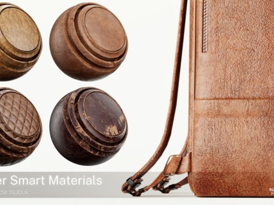 适用于 Substance Painter 的高质量皮革智能PBR材质包 Leather Smart Materials Vol 1