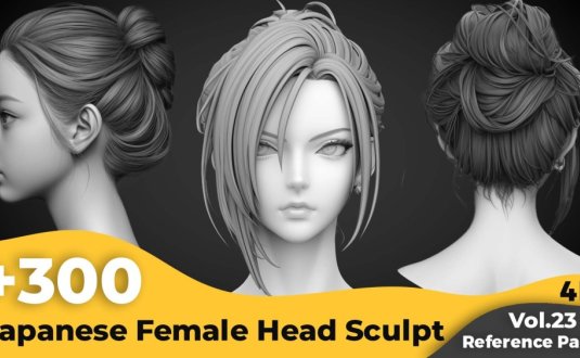 +300 日本女性头雕参考图片 (4k)+300 Japanese Female Head Sculpt Reference Images(4k)