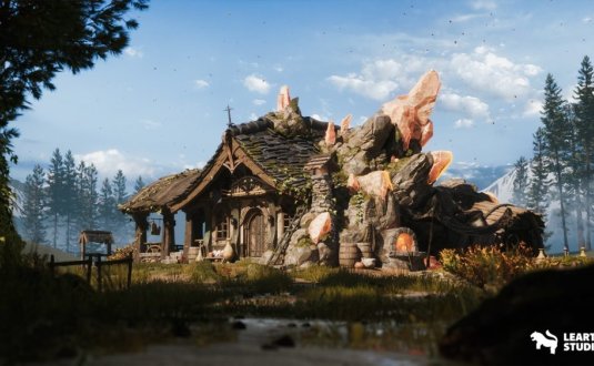 中世纪旧房屋环境场景Crystals and Crafting Environment