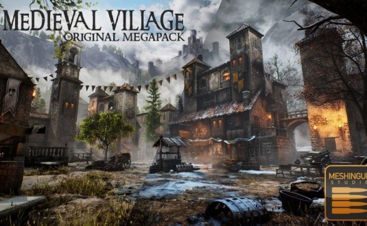 中世纪村庄超级包Medieval Village Megapack Meshingun Studio UE5